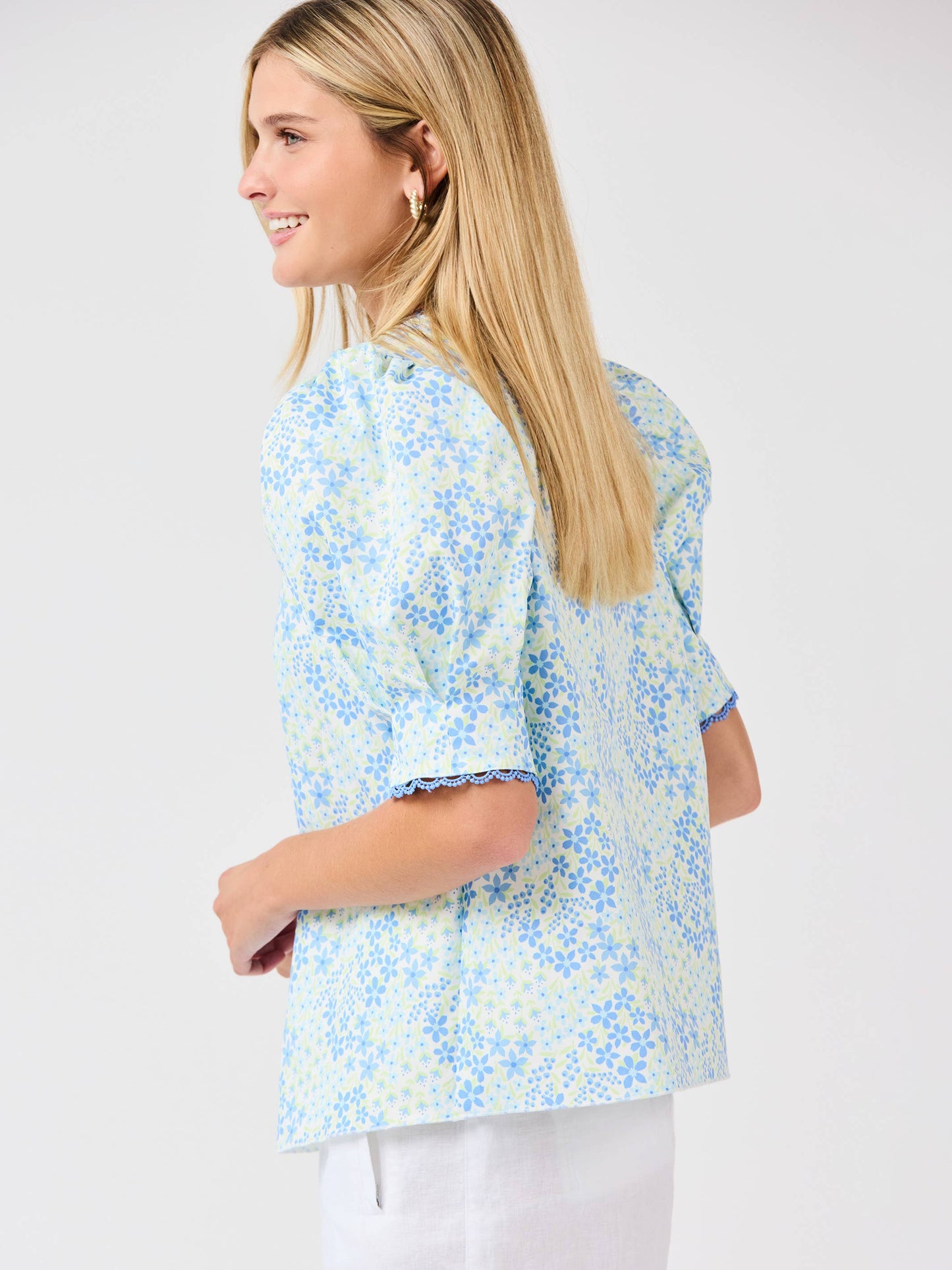 Thea Top, Larkspur Fields Blue