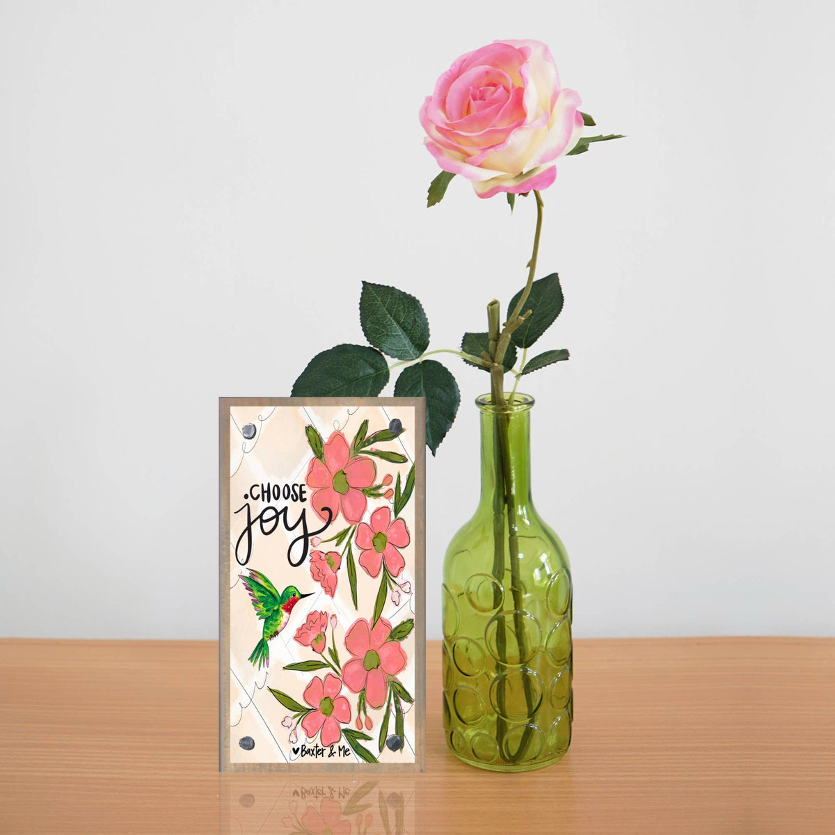 Choose Joy Hummingbird Driftwood Happy Block