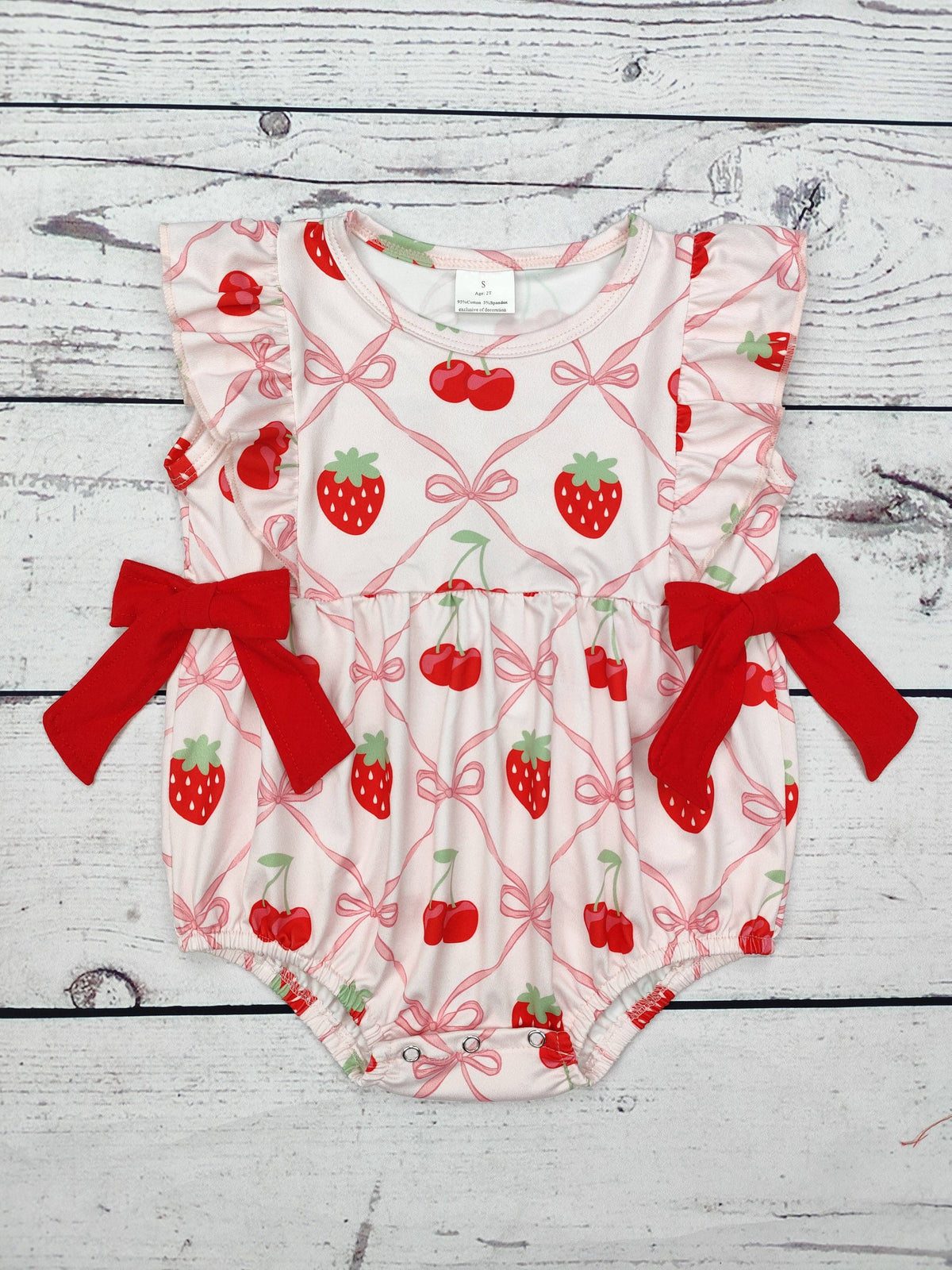 Bubble with Strawberry Bow Print