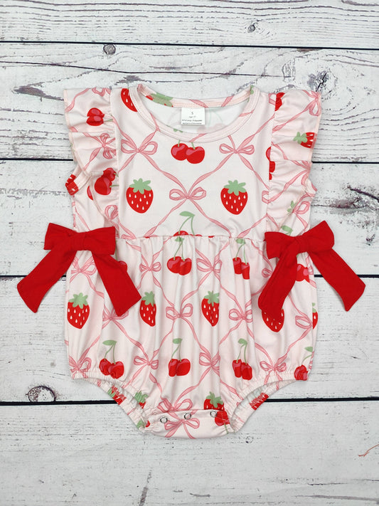 Bubble with Strawberry Bow Print