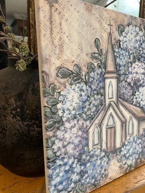 Church Floral Canvas Art