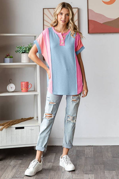Plus Women's Ribbed Twist Top
