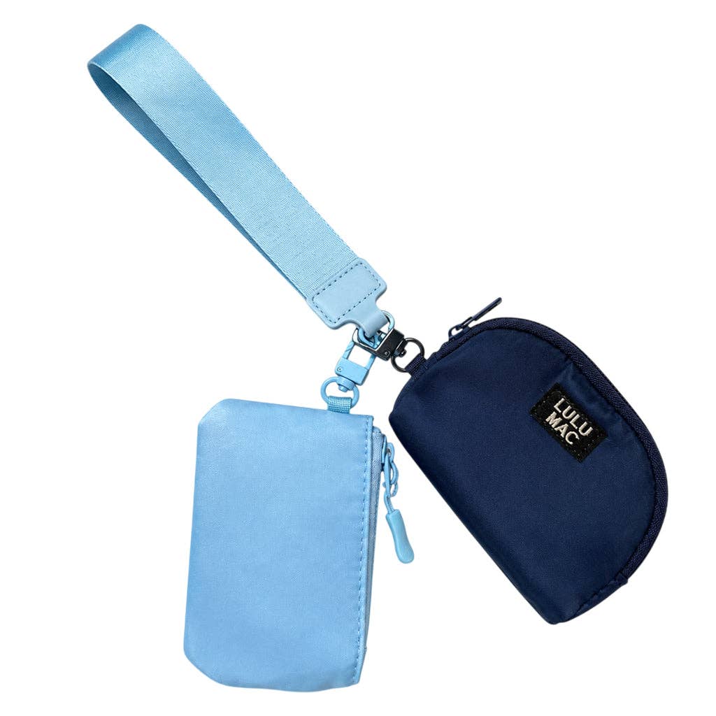Lulu Mac Double Pouch Wristlets, Blue
