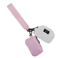 Double Pouch Wristlet, Pink/White
