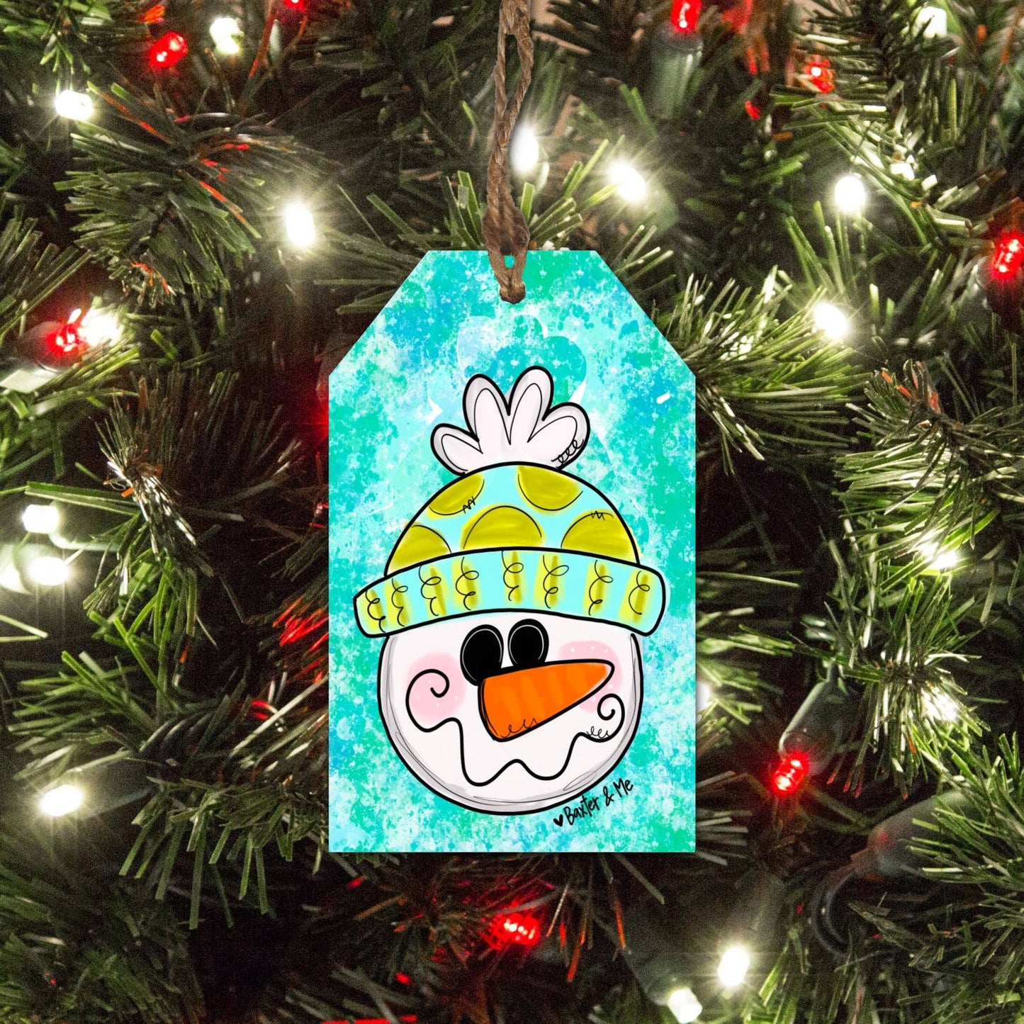 Happy Snowman Tag Ornament