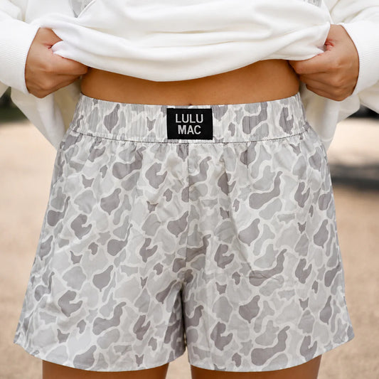 Lulu Mac White Camo Shorts