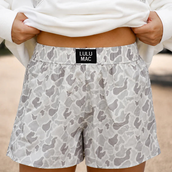 Lulu Mac White Camo Shorts