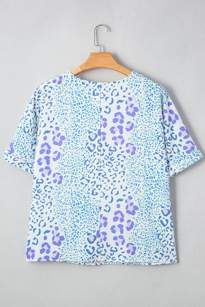 Leopard 3/4 Sleeve V-Neck Top