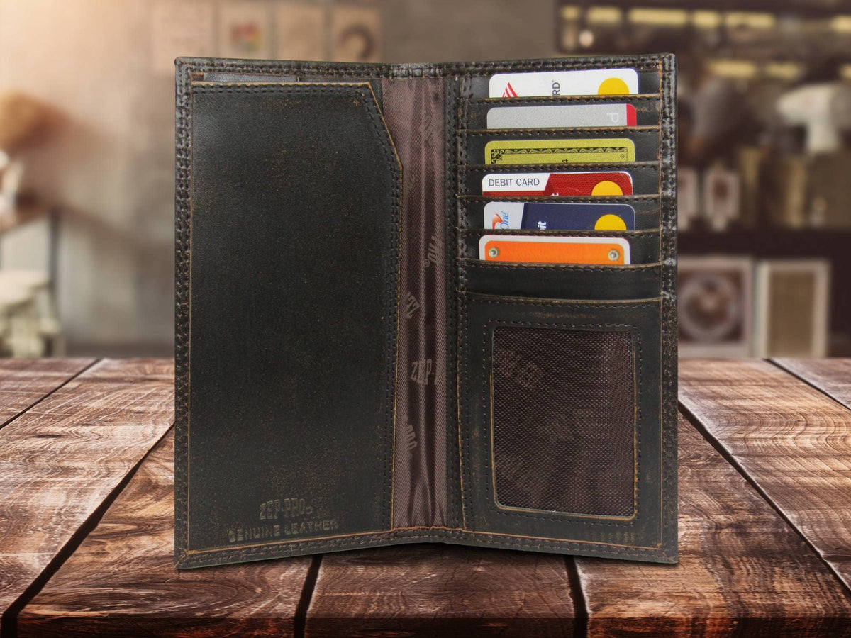 Zep-Pro Leather Tall Wallet - Mallard