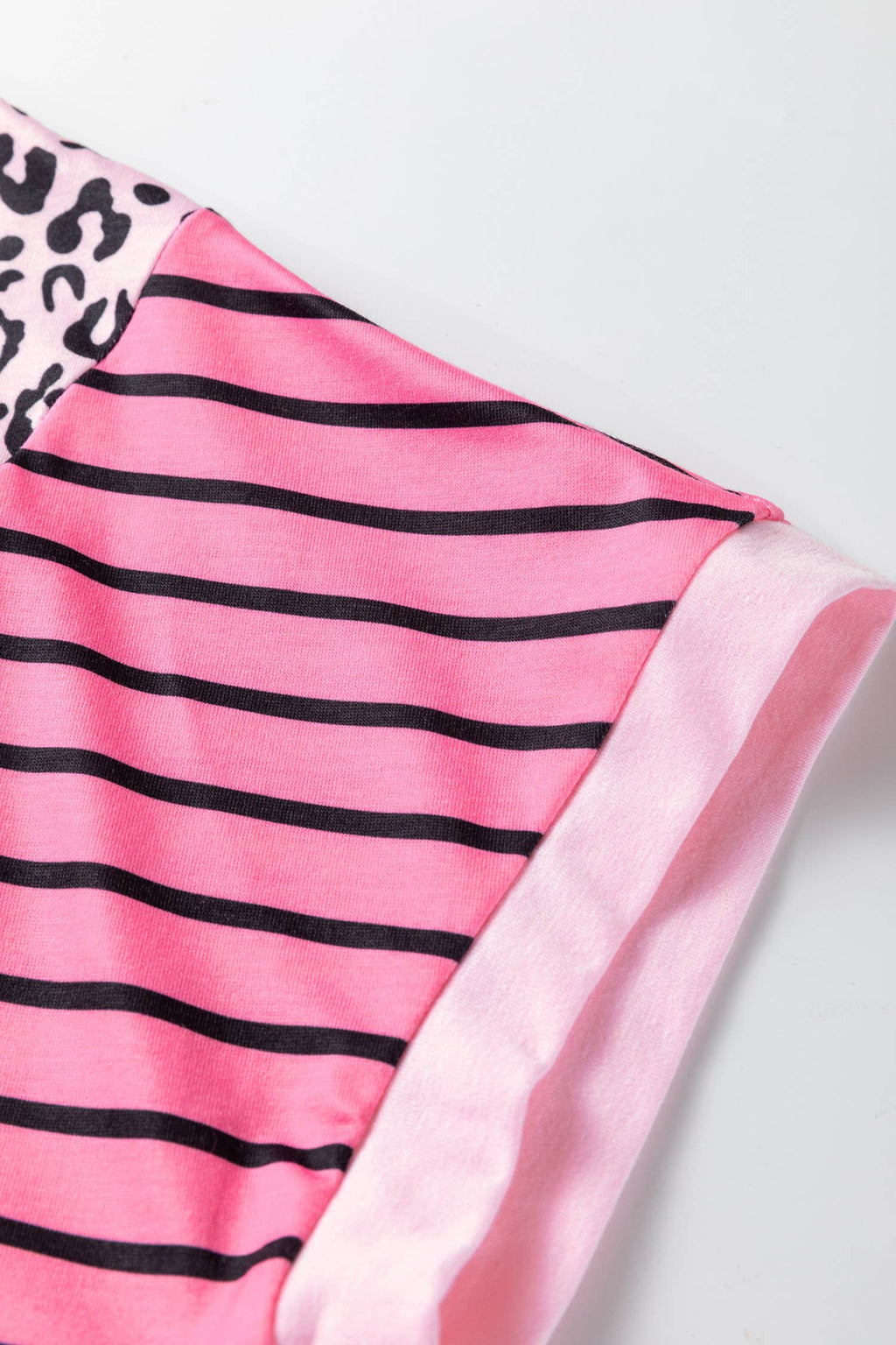 Leopard Striped Side Slit Loose SS Top
