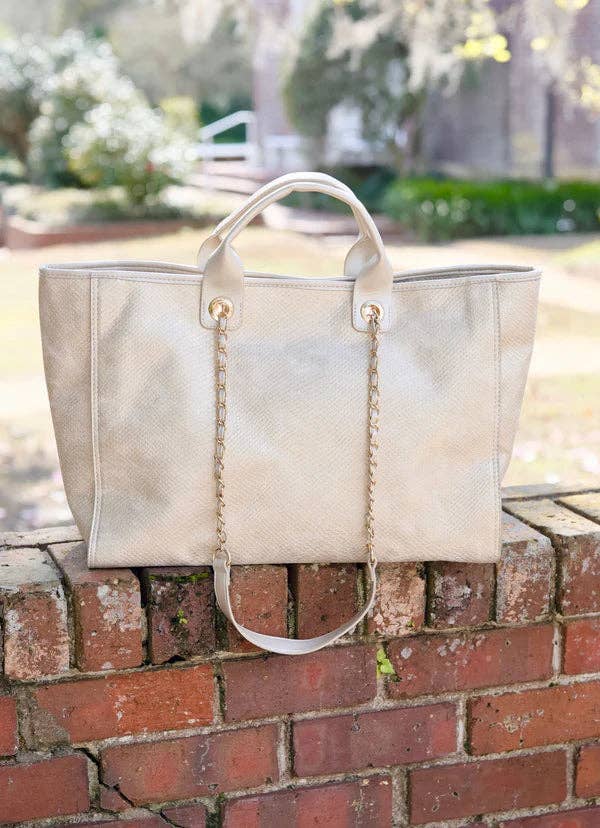 Caroline Hill Melissa Champagne Tote Bag