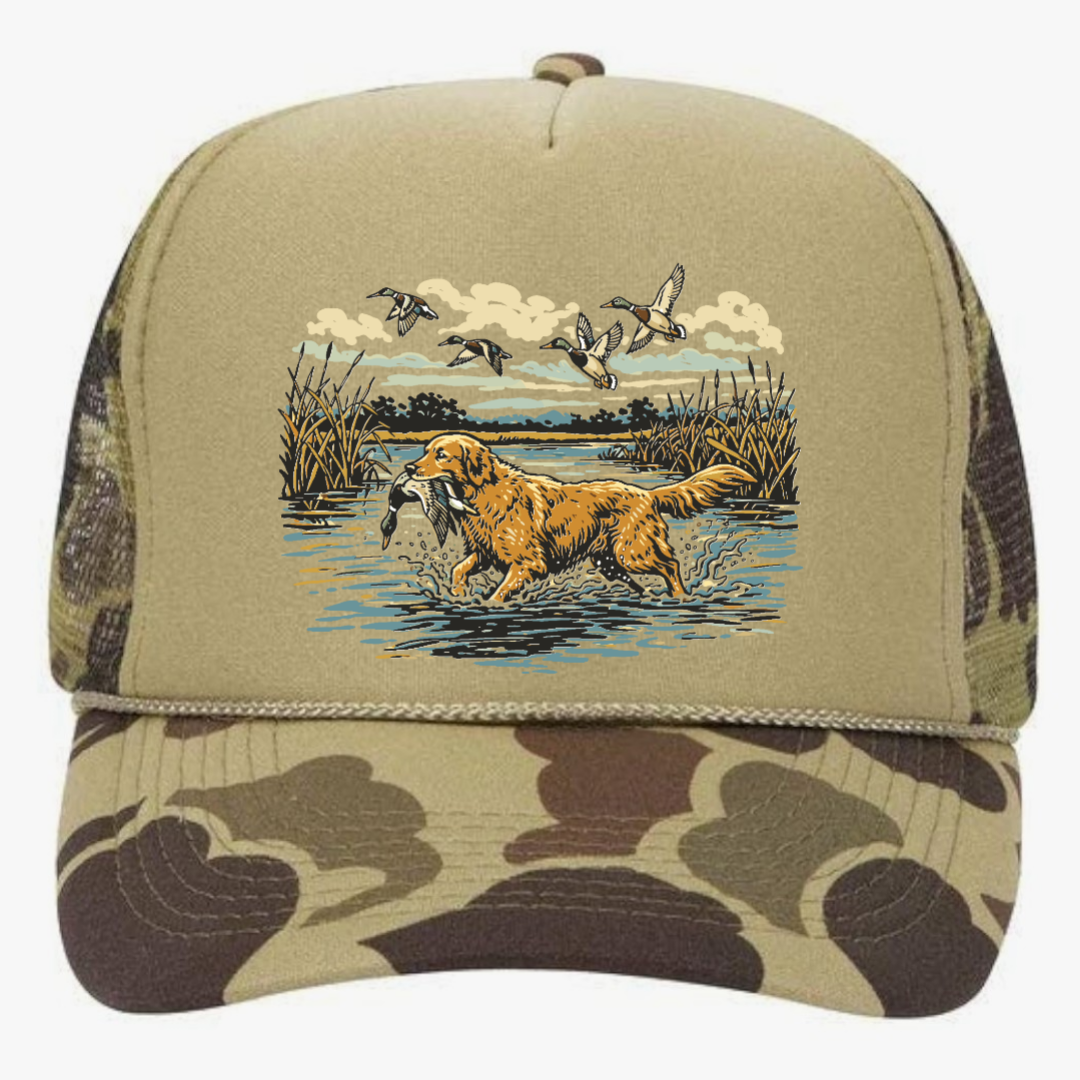 Tan Camo Duck Trucker Hat