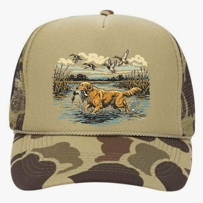 Tan Camo Duck Trucker Hat