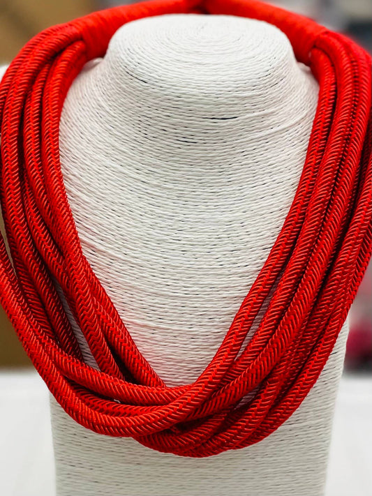 "Original" Slub 8-Strand Necklace (red) NK183