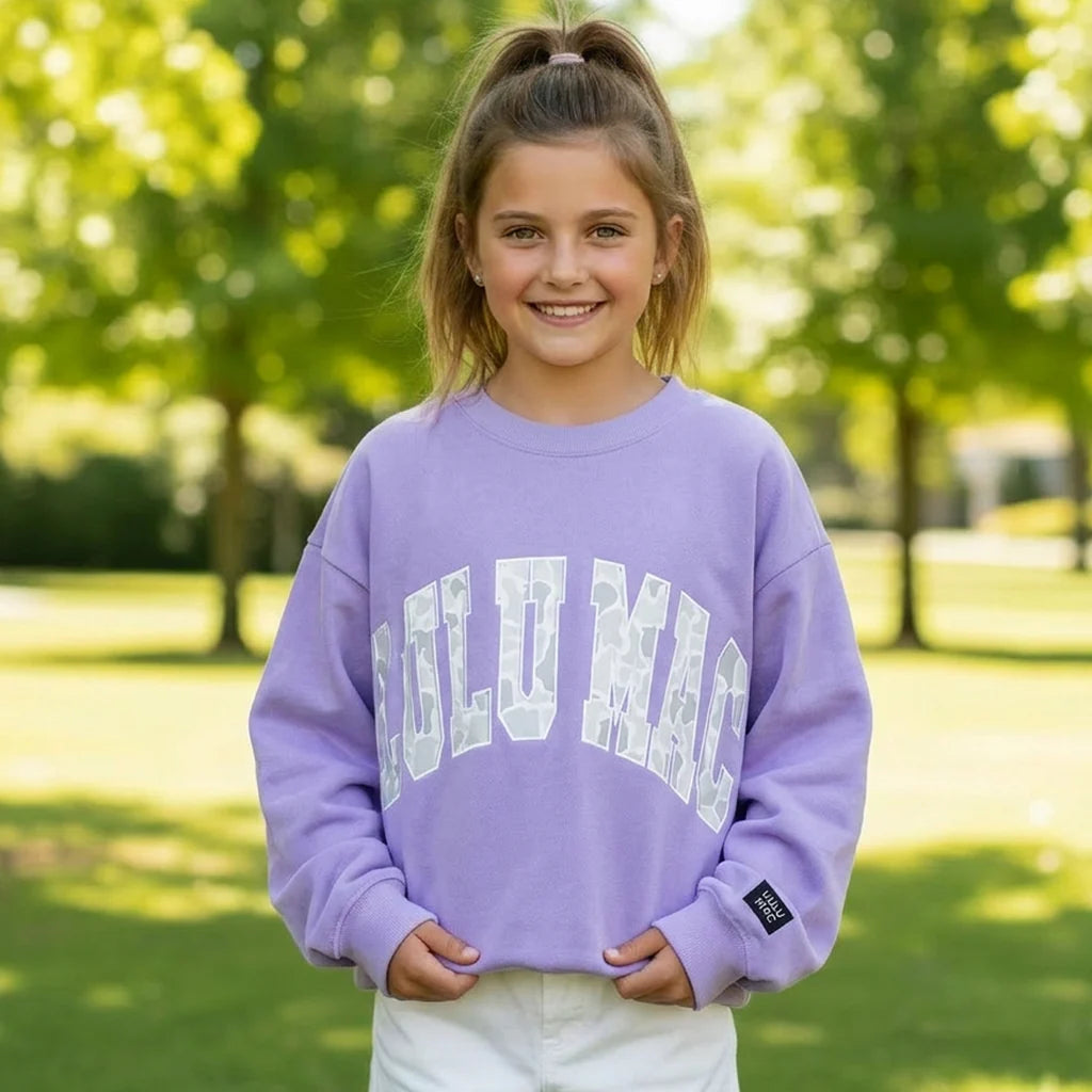Lulu Mac Kids Sweatshirt Lavendar/Camo