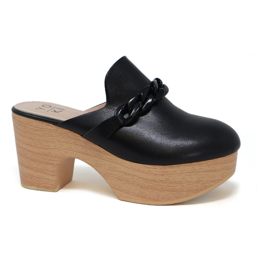 Platform Clog Mule Block Heels