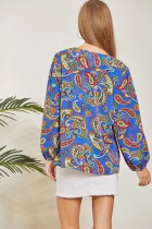 Plus Printed V Neck Top