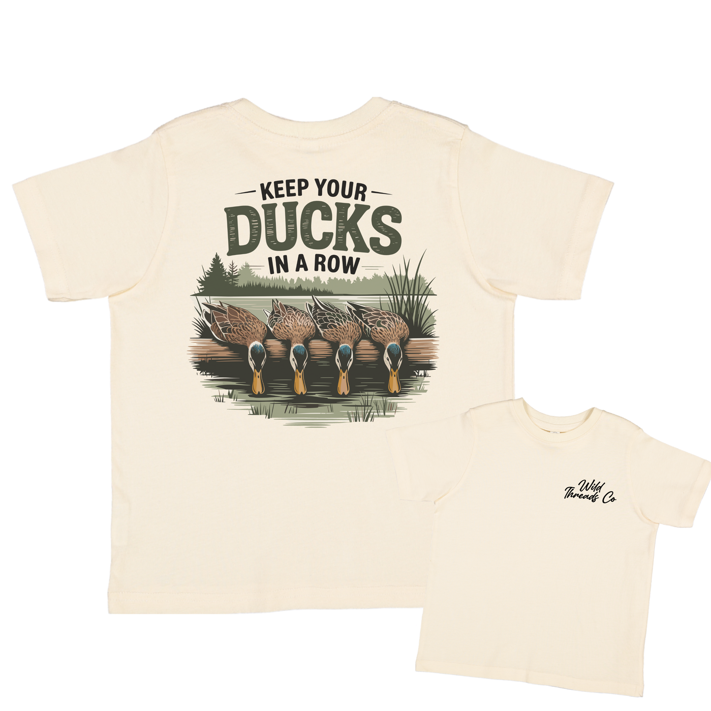 Keep Your Ducks In A Row Tee: Silver / L (14/16)