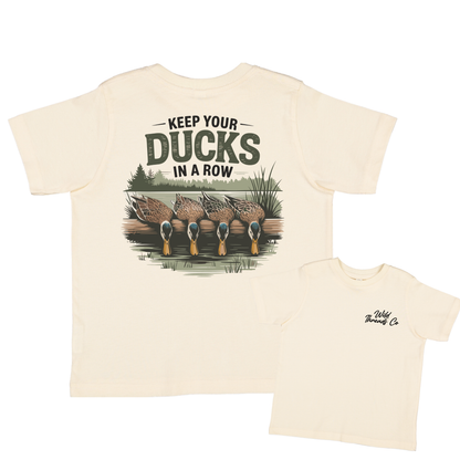 Keep Your Ducks In A Row Tee: Silver / L (14/16)