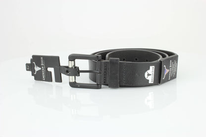 Full Grain Leather Belt with Bison Medallion Brown