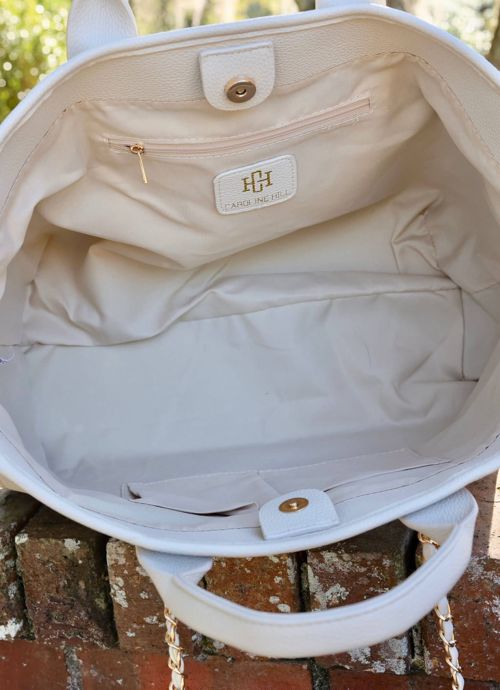 Caroline Hill Melissa Cream Tote Bag