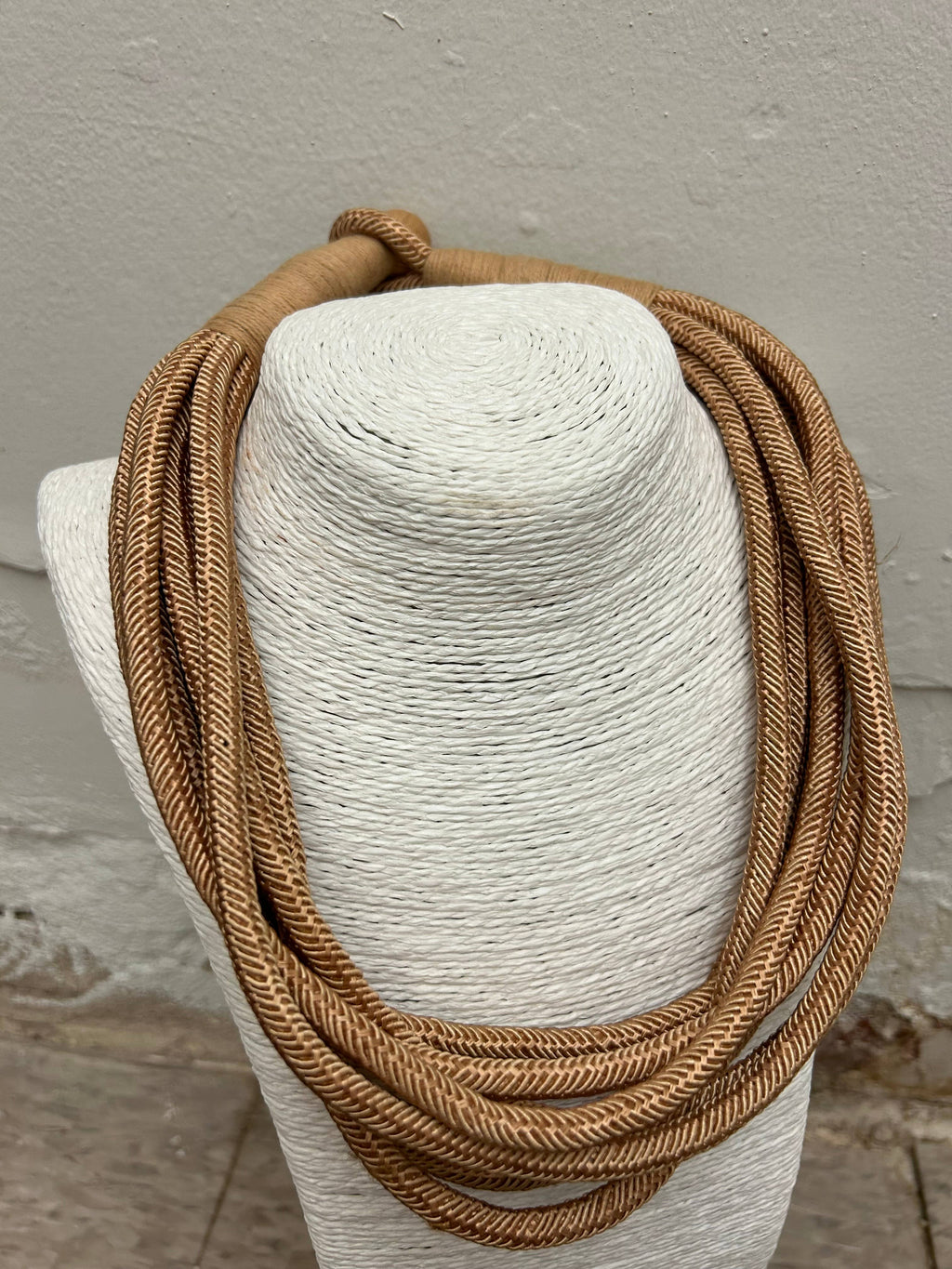 "Original" Slub 8-Strand Necklace (tan) NK189