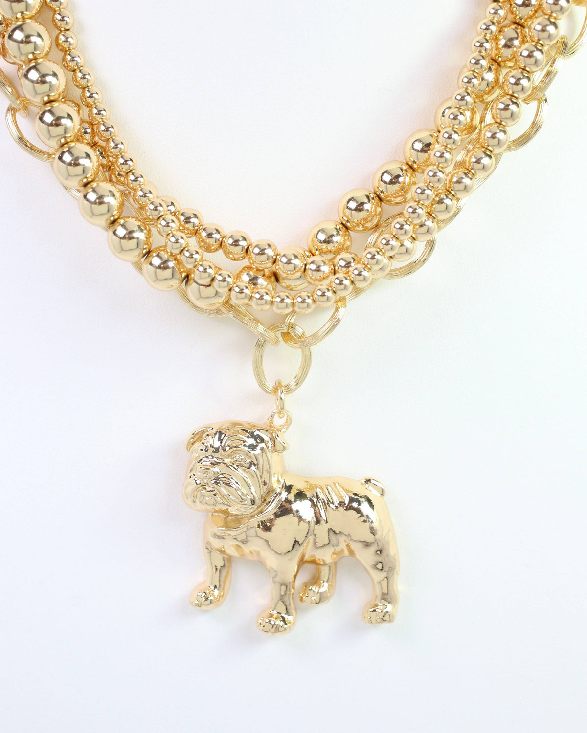 Caroline Hill Layered Dog Necklace Gold