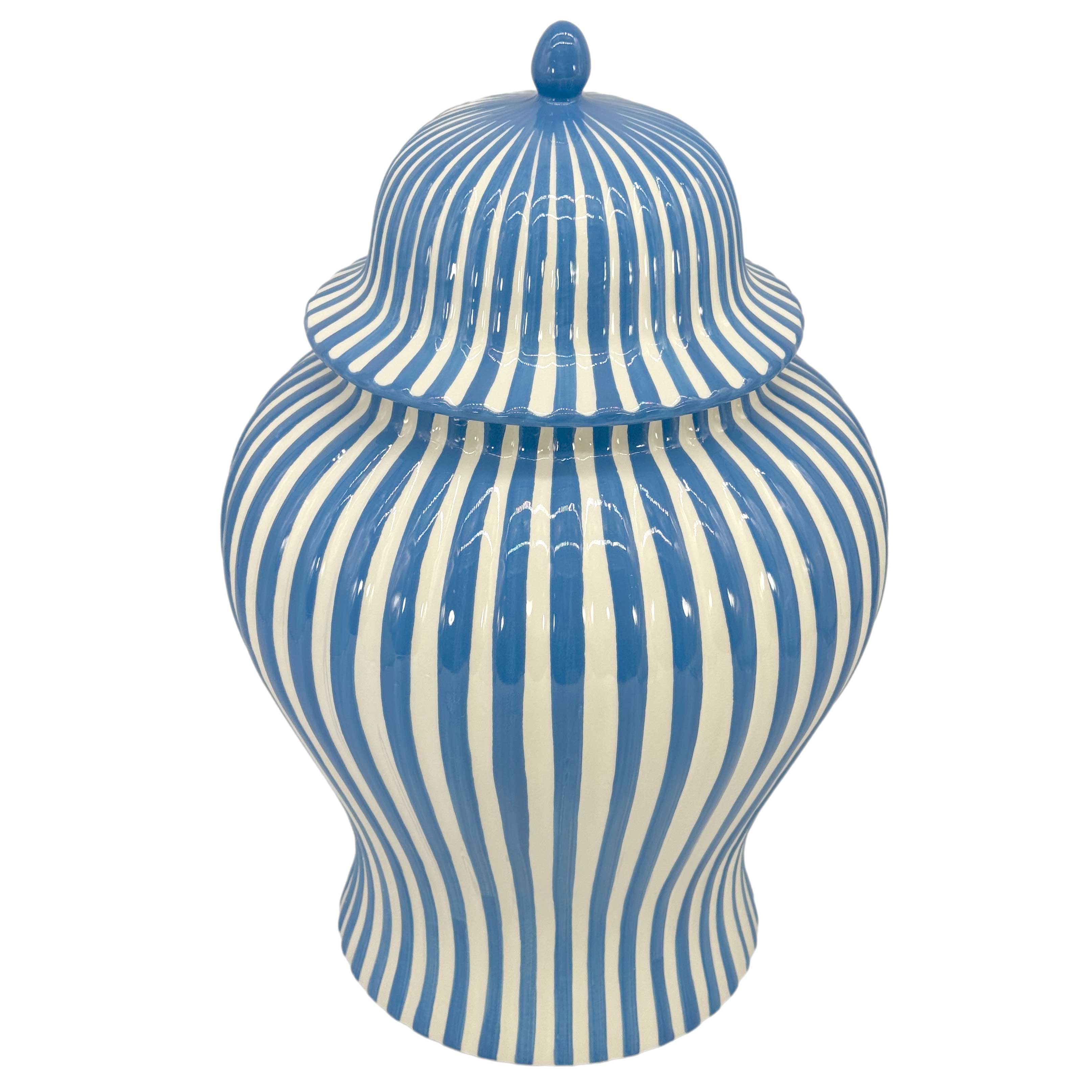 Candy Cane Striped Ceramic Vase 18"