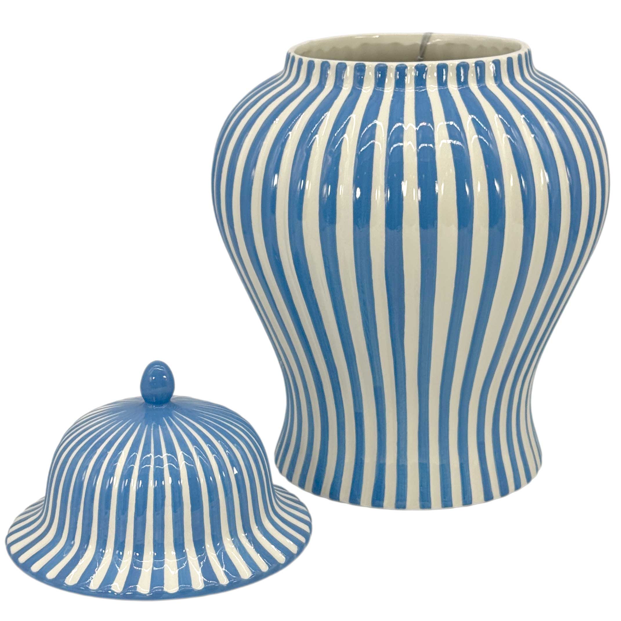 Candy Cane Striped Ceramic Vase 18"
