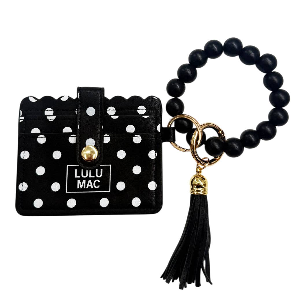 Luou Mac Wristlet ID Wallet Black/White Dot