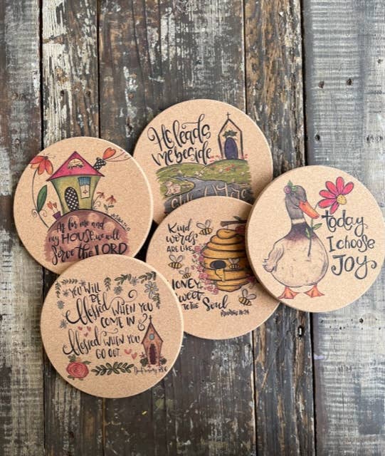 Kitchen home decor, Christian art, Cork heat pot pad, Trivet