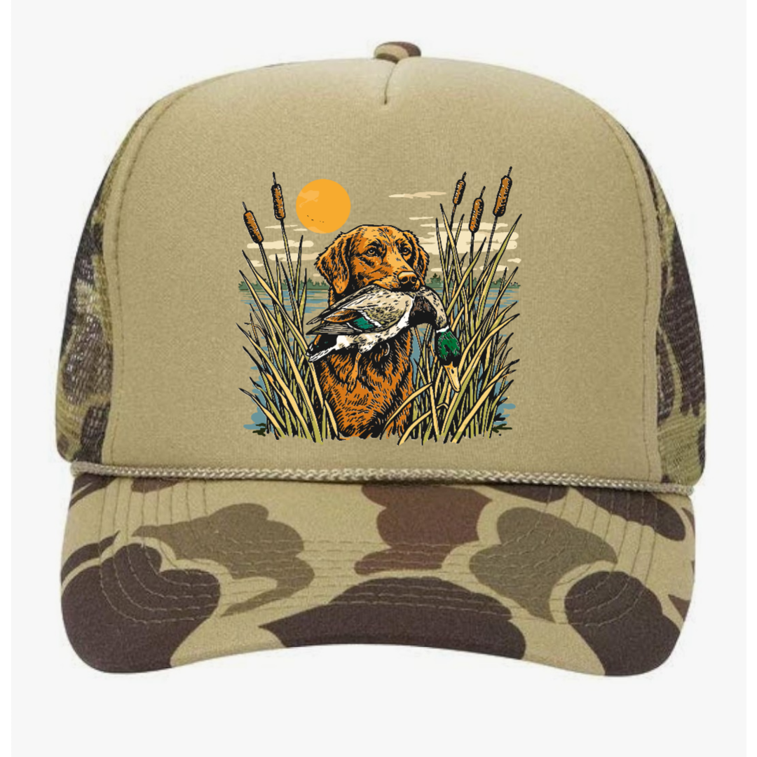 Tan Camo Duck Trucker Hat