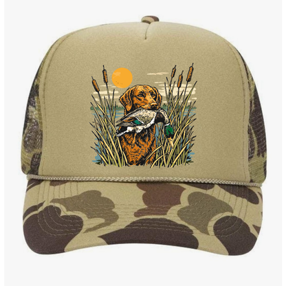 Tan Camo Duck Trucker Hat