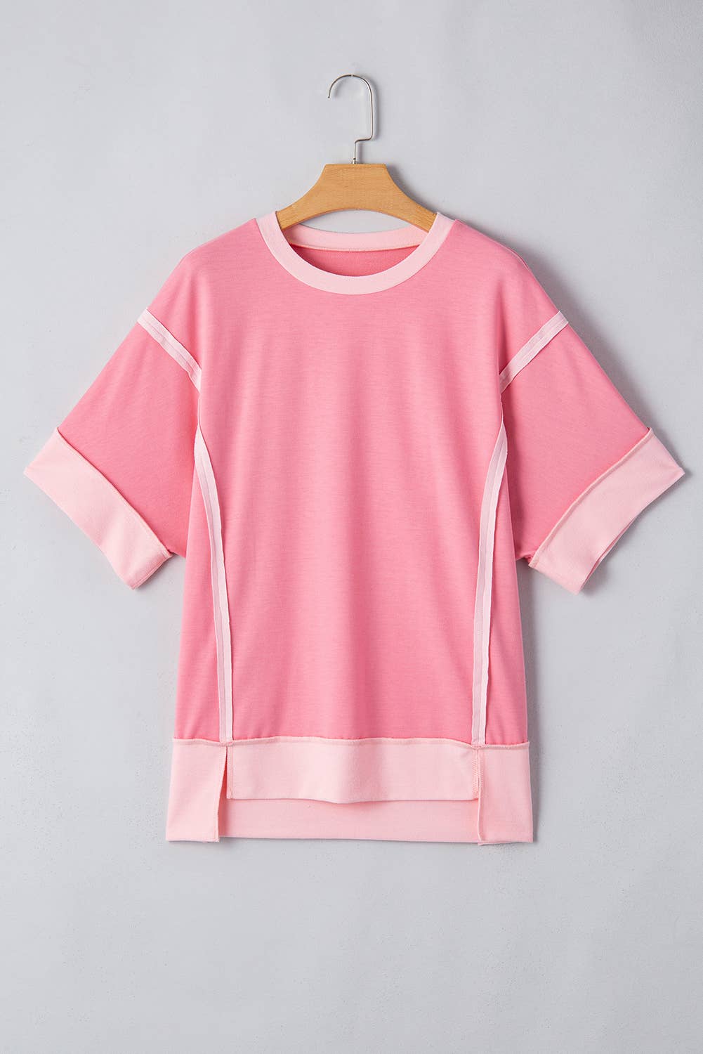 Plus Two Tones Patchwork Half Sleeve