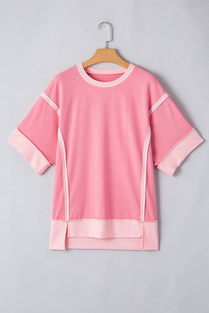 Plus Two Tones Patchwork Half Sleeve