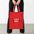 Lulu Mac Reusable Tote Red/White Dot