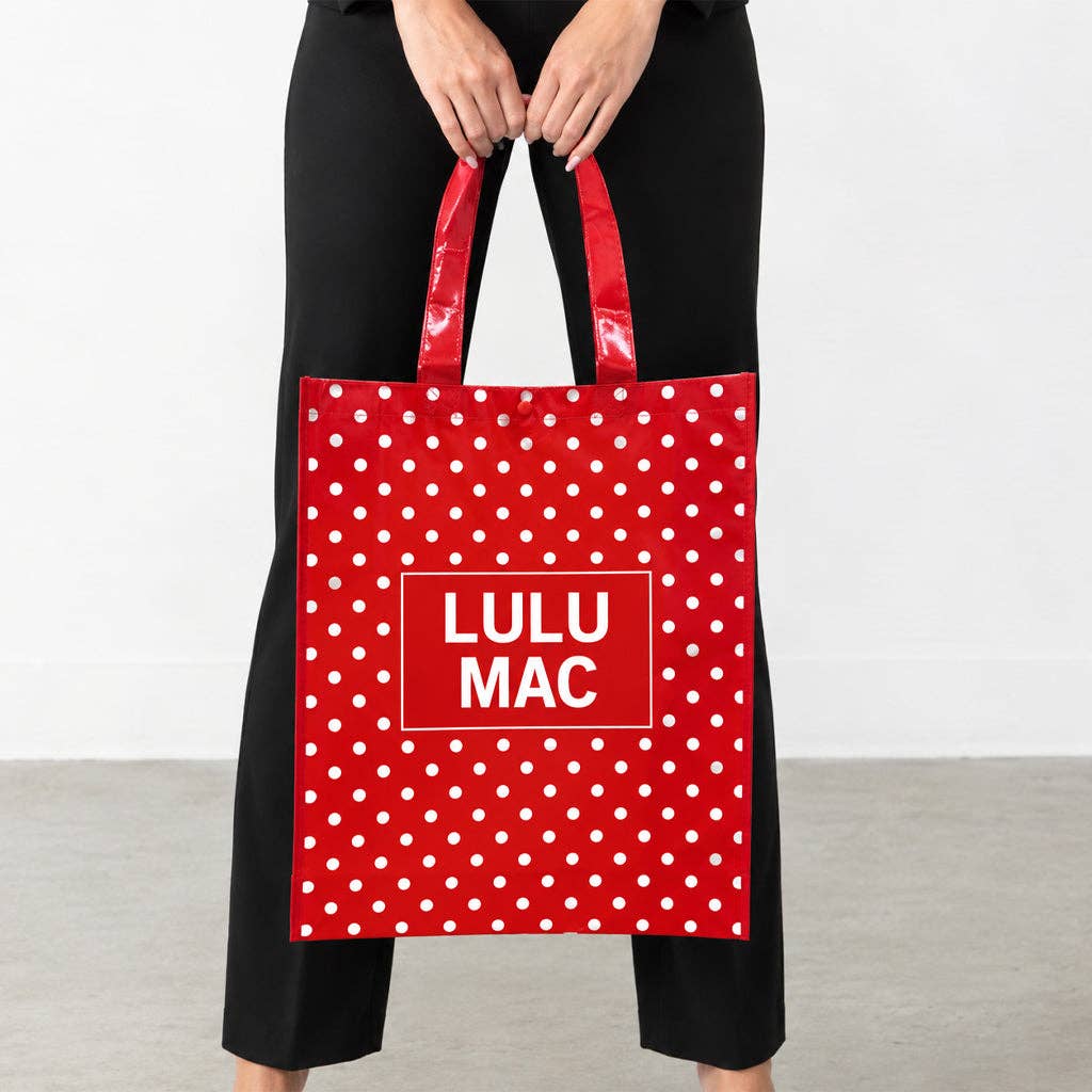 Lulu Mac Reusable Tote Red/White Dot