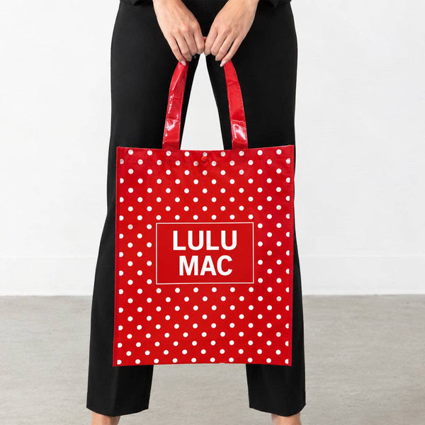 Lulu Mac Reusable Tote Red/White Dot