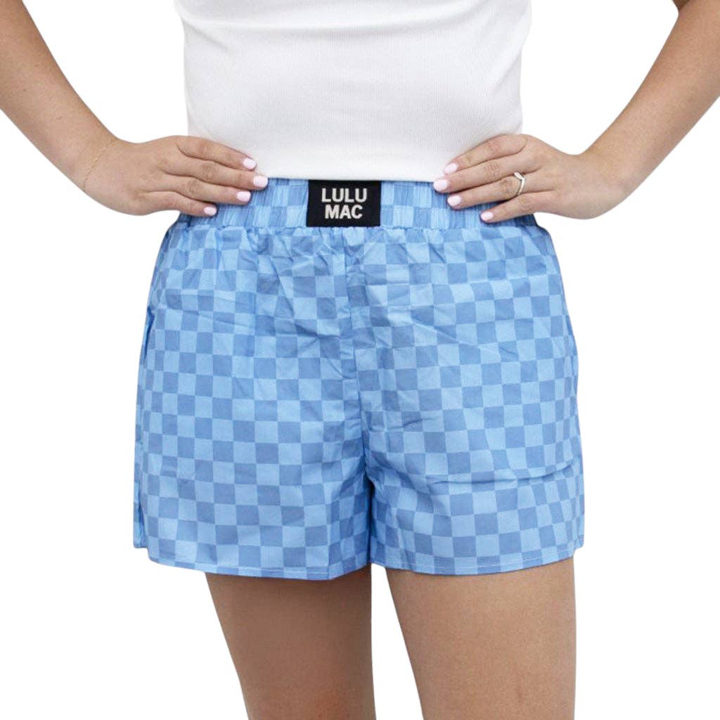 LuluMac Boxer Shorts Blue Checkard