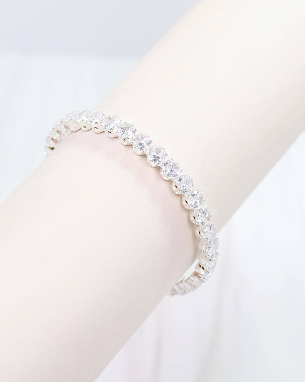 Caroline Hill CZ Cuff Bracelet Silver
