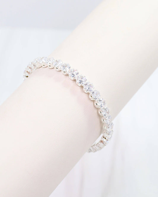 Caroline Hill CZ Cuff Bracelet Silver
