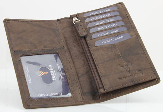 Oil Pull Up Rodeo Bifold Wallet Brown