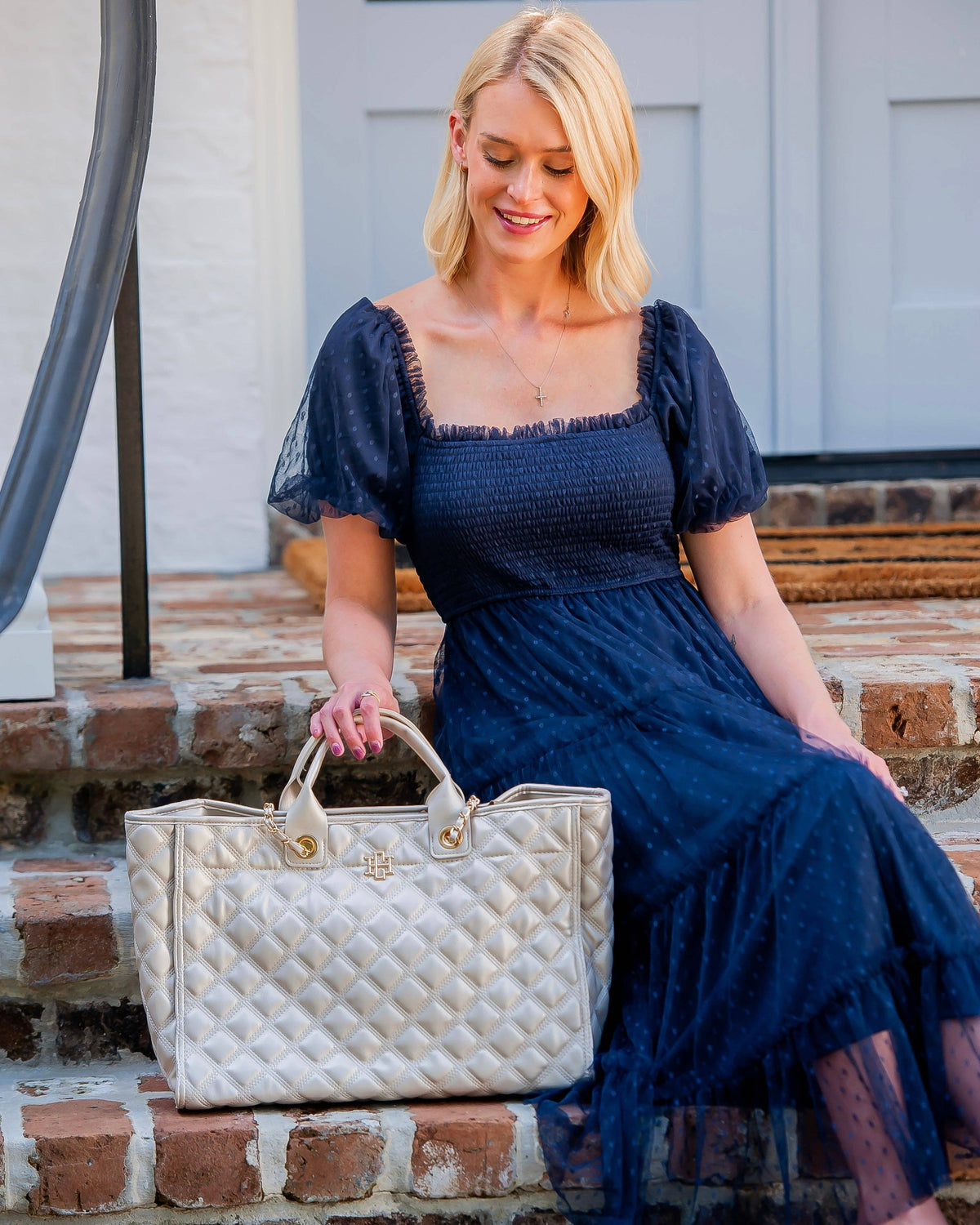 Caroline Hill Melissa Tote Bag Pearl