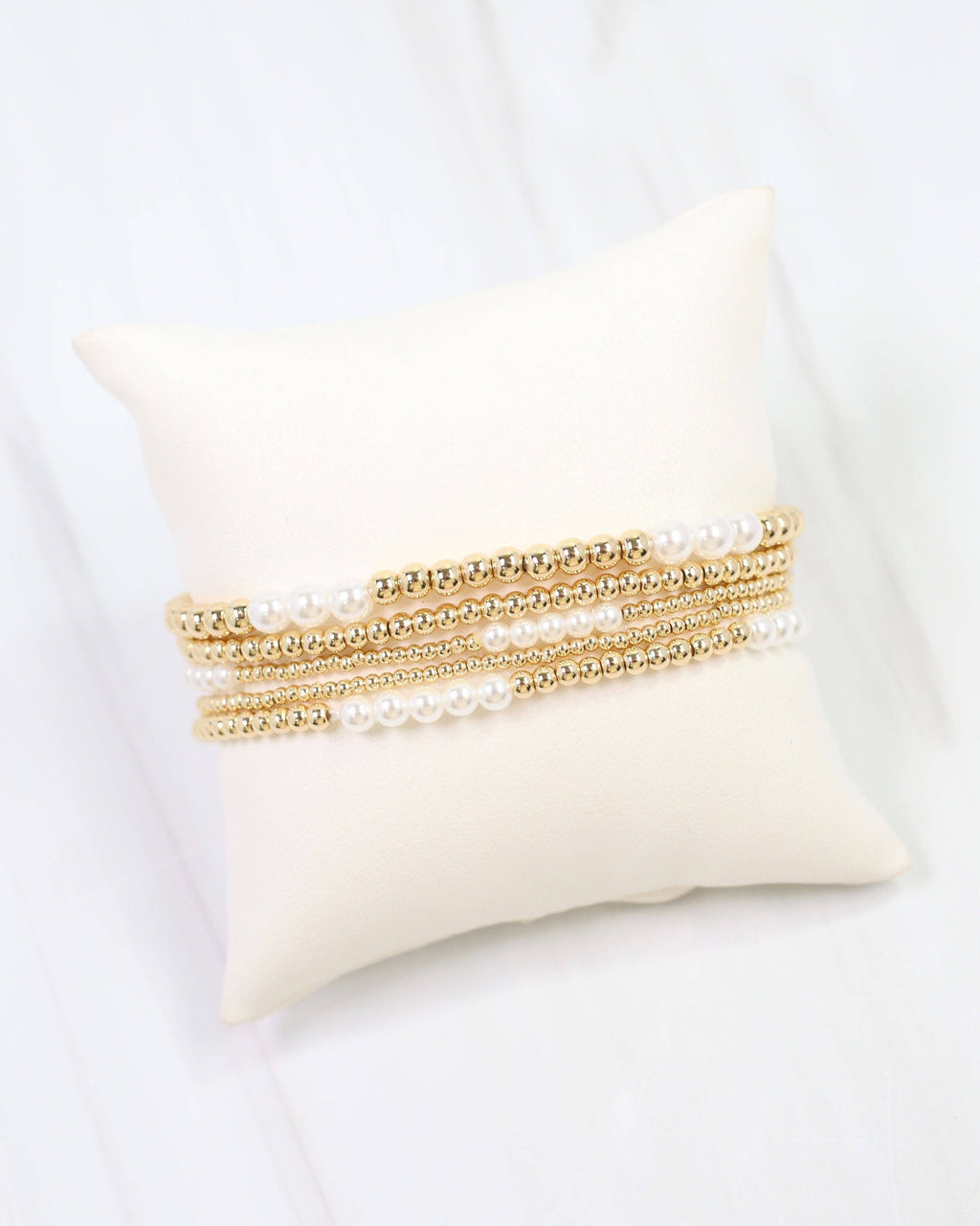 Caroline Hill Pearl Gold Bracelet Set