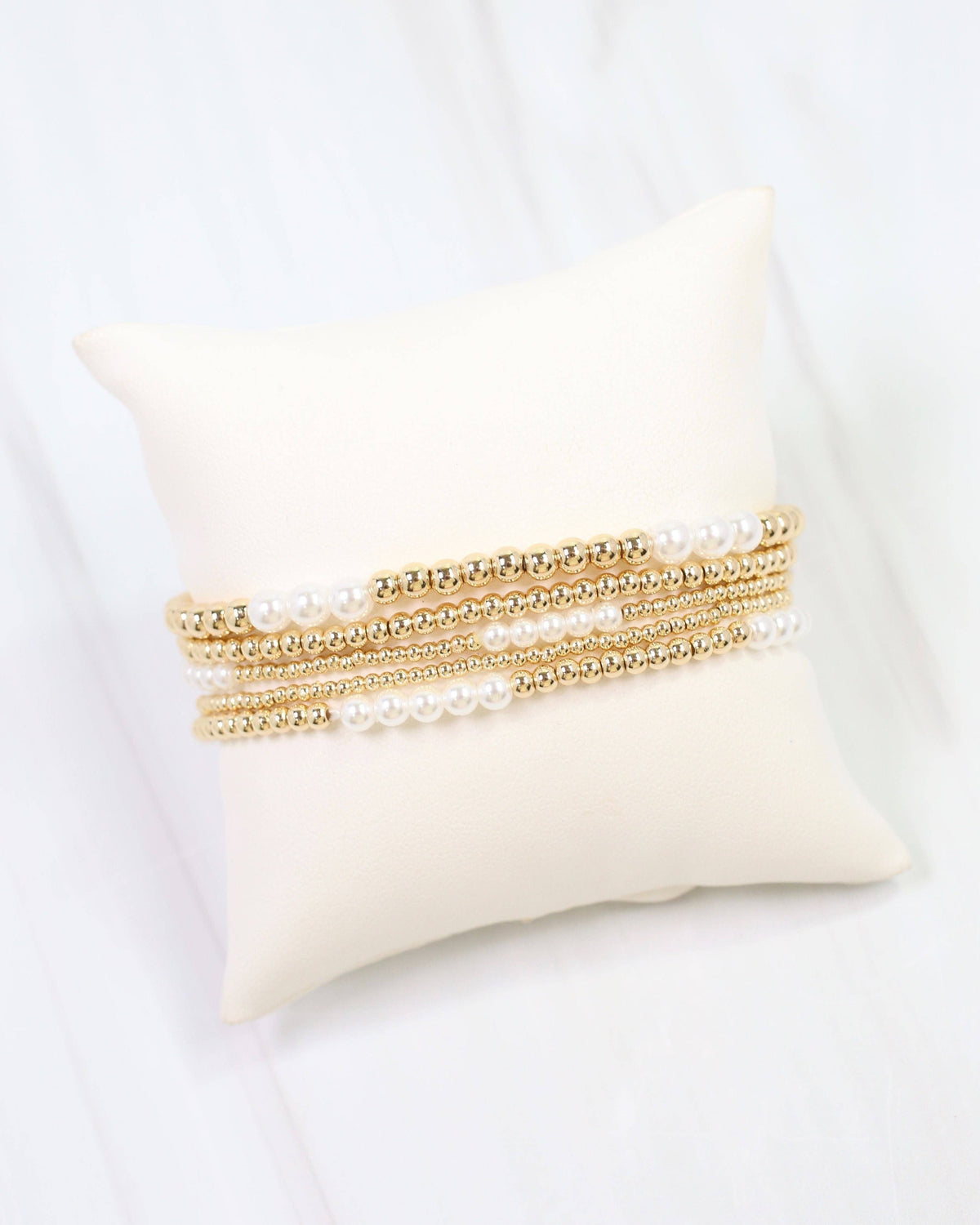 Caroline Hill Pearl Gold Bracelet Set