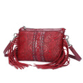 Red Fringe Western Crossbody Bag