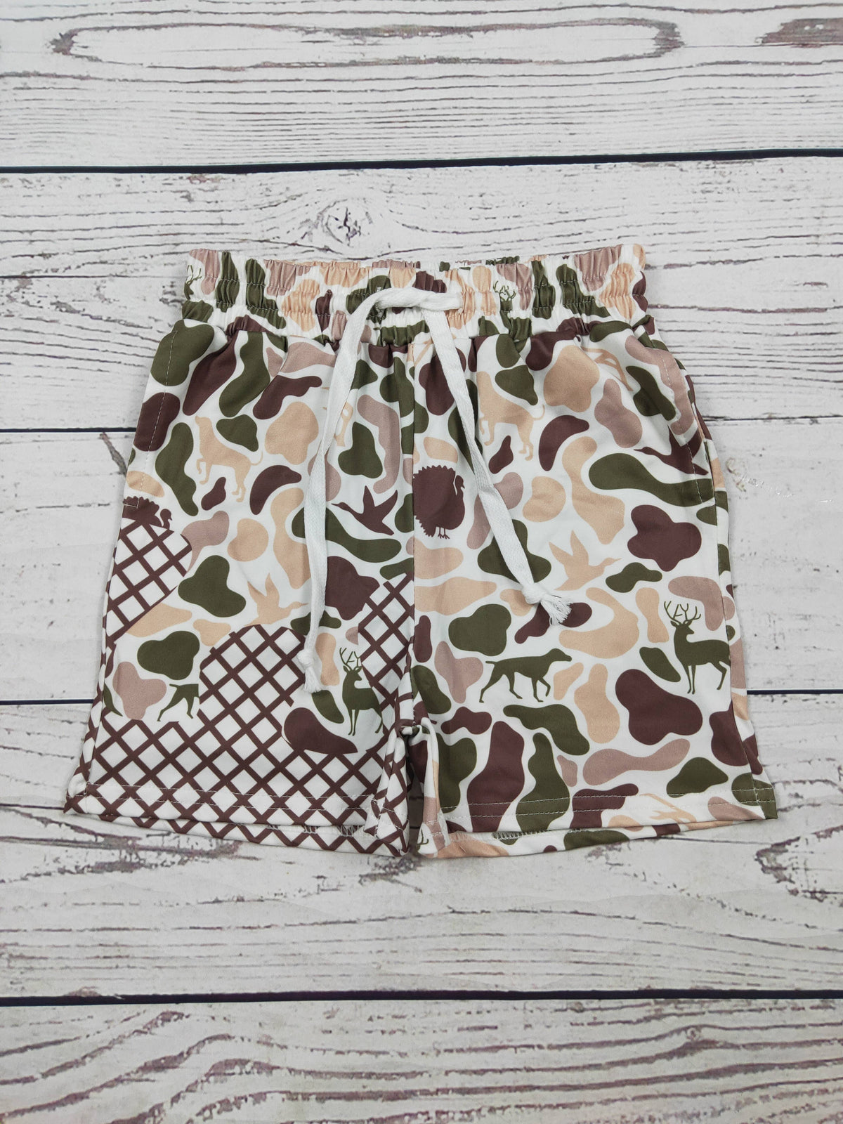 Boys Hunting Camo Printed Shorts