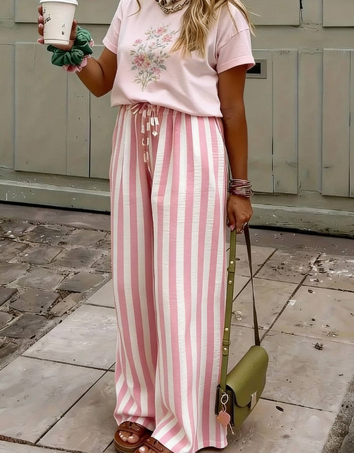 Striped Pink/White Pants