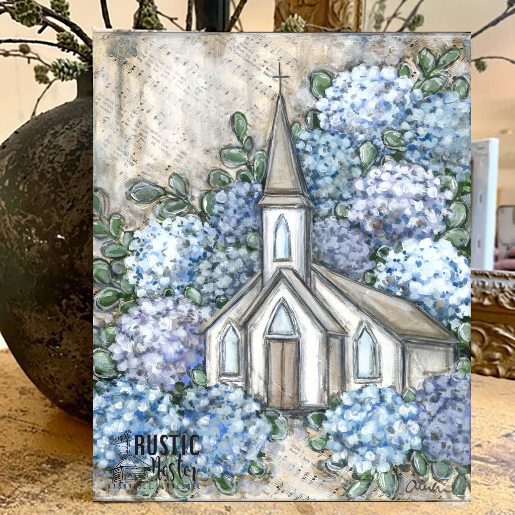 Church Floral Canvas Art