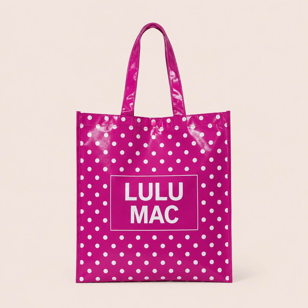 Lulu Mac Tote, Hot Pink/White Dot